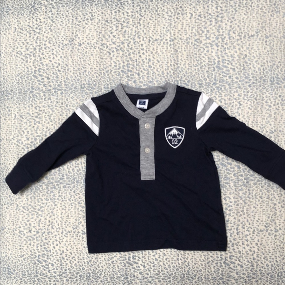 Janie and Jack navy blue Henley shirt- like new